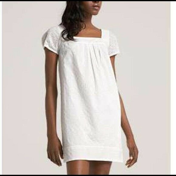 VINCE Dress Black Eyelet Square Neck Babydoll 4 S - Picture 6 of 6